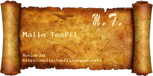 Malle Teofil névjegykártya